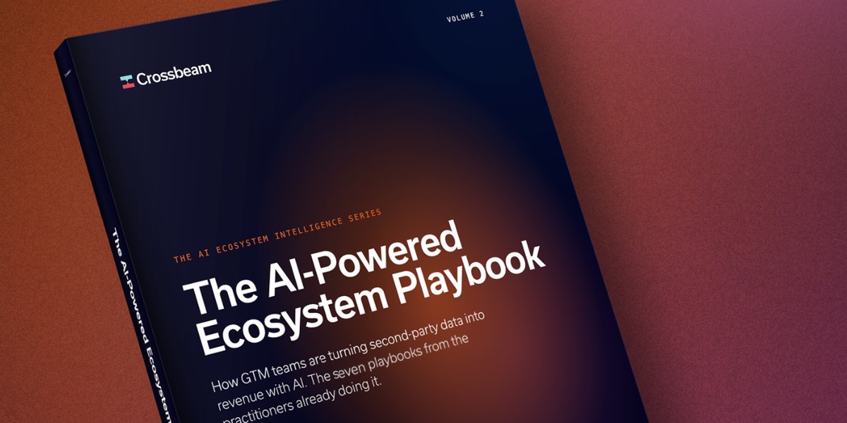 Cover of Crossbeam's The AI-Powered Ecosystem Playbook ebook, Volume 2.